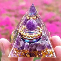 Twelve Constellations Orgone Pyramid Amethyst Peridot Healing Crystal Energy Orgonite Pyramide Meditation Tool Quartz Home Decor