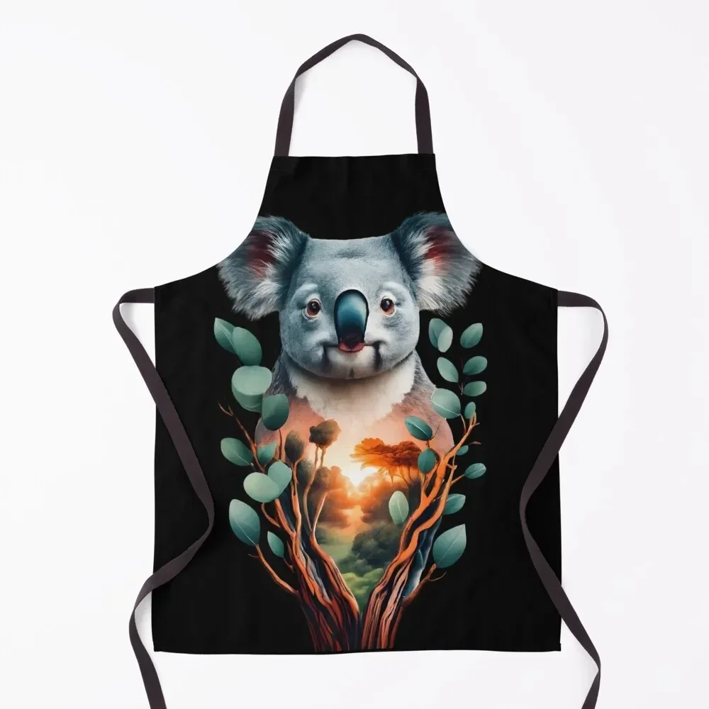 

Koala and sunset mood Apron Women's Dresses Kitchen Things And For Home manicurist Apron