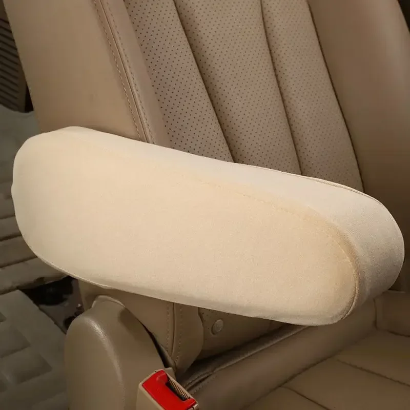 2Pcs Car Armrest Cover Elasticity Cloth Fabric Universal Warm Cars Centre Console Seats Covers Protector Auto Accessories