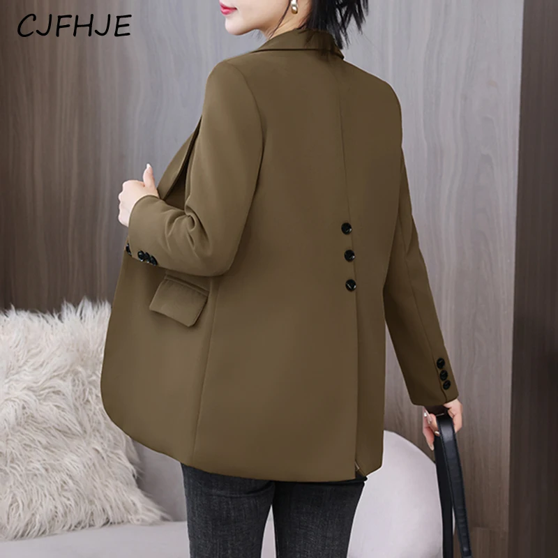 CJFHJE-Manteau à Manches sulfpour Femme, Décontracté, Fendu, Mode Coréenne, Bouton Unique, Couleur Unie, Printemps Automne