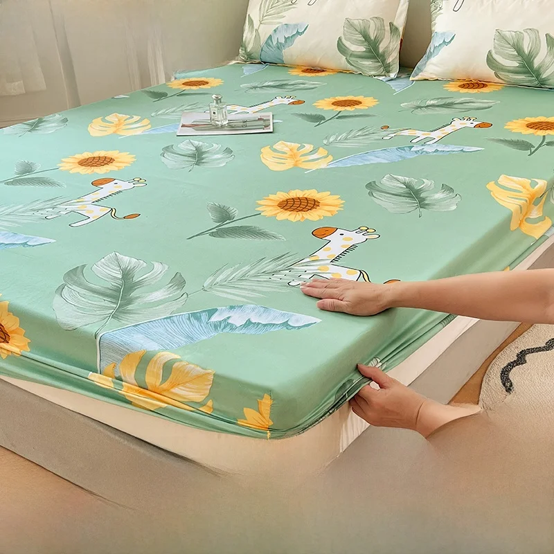 

Наматрасник из стираного хлопка в деревенском стиле, пылезащитный, нескользящий, стеганый, с латексным наполнителем