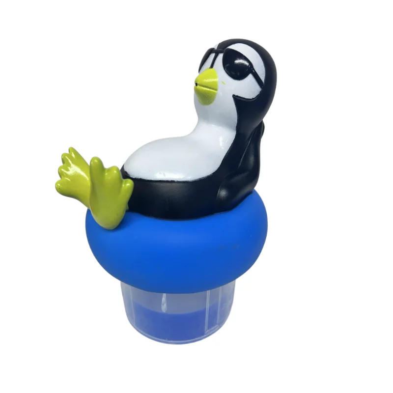 Schwimmender Pool-Chlorspender (Pinguin), passend für 1- und 3-Zoll-Tablets für große und kleine Pools, Whirlpool, Spa