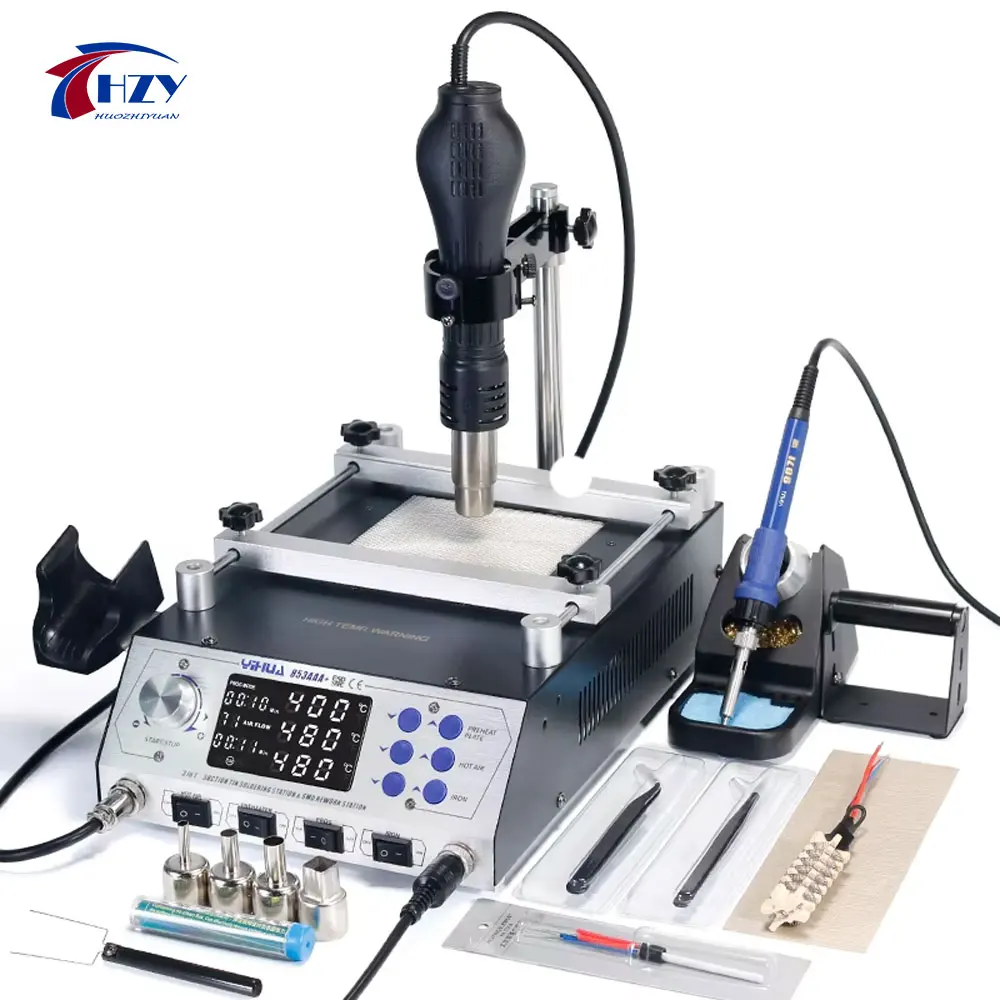 YIHUA 853AAA+ Multi Functional Preheat Station Soldering Iron Desoldering Hot Air Gun Soldering Rework Station