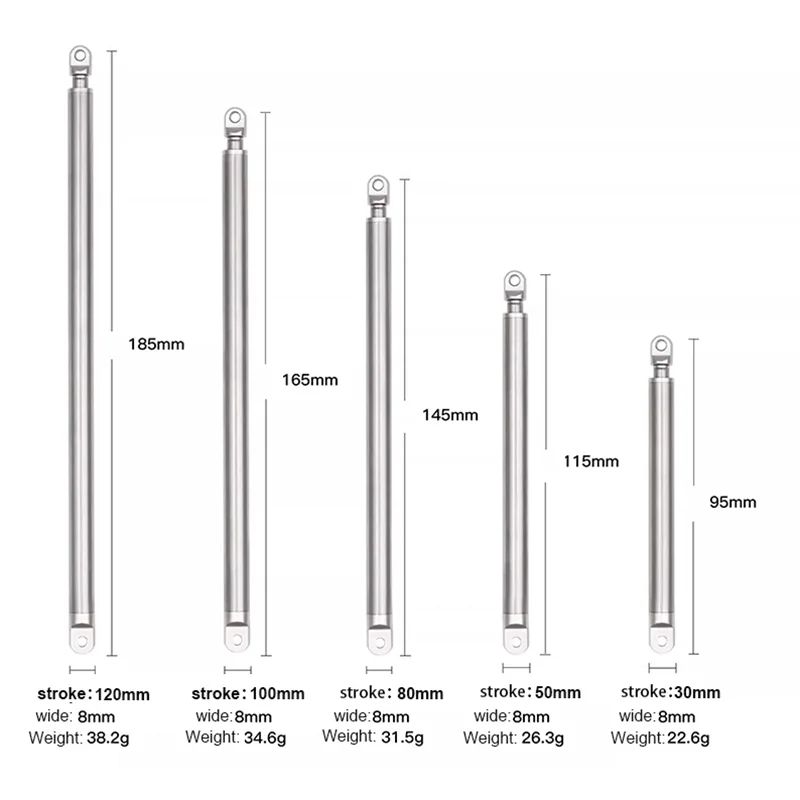 

KT0805 Ход Micro Push-Pull Телескопический стержень с ограничителем Высокоупорный подъемный стержень 6 В 8 мм Диаметр 30-120 мм