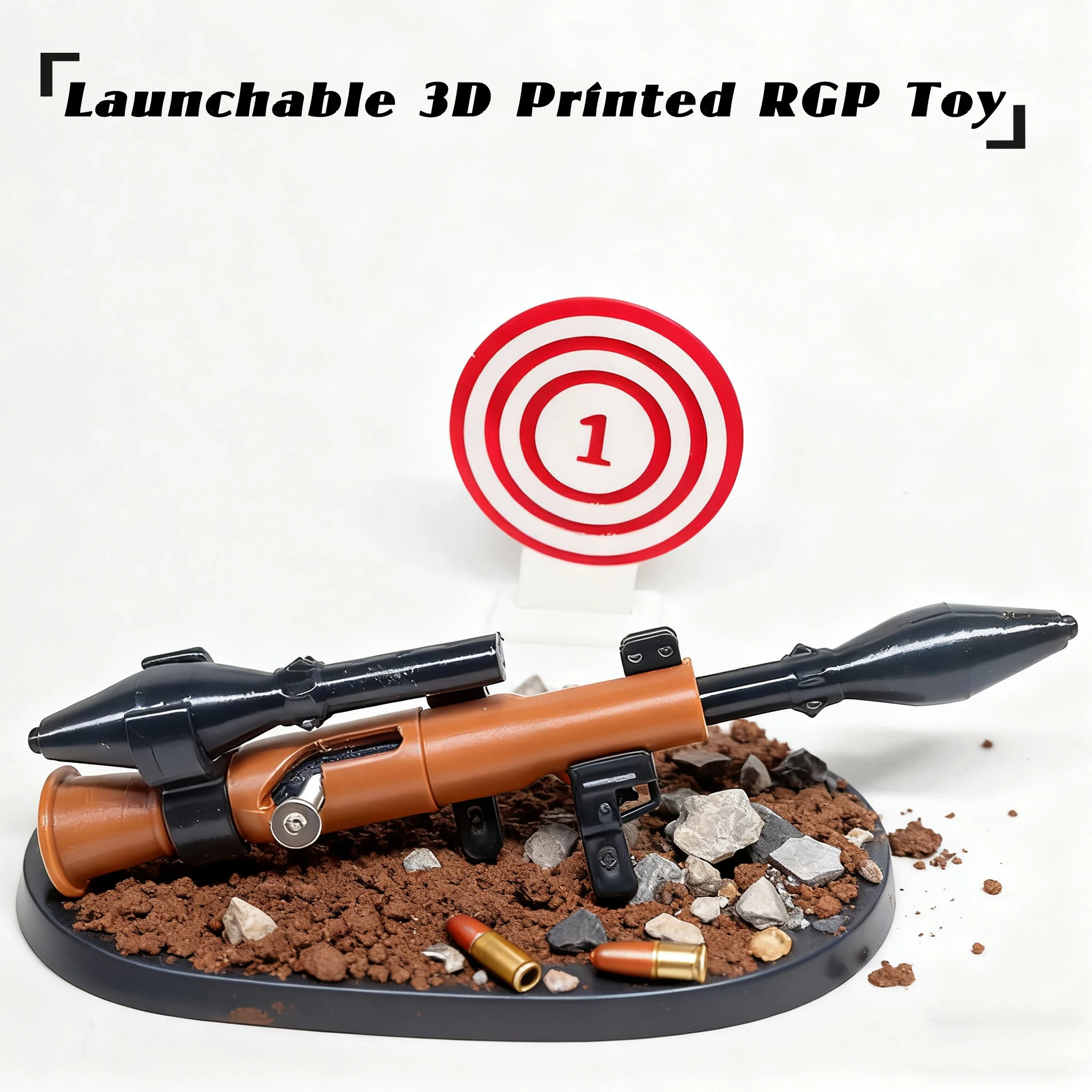 

Tactical Buildable 3D Printed RPG Toy - Remote Control Launcher with Projectile Function Educational STEM Building Set for Kids