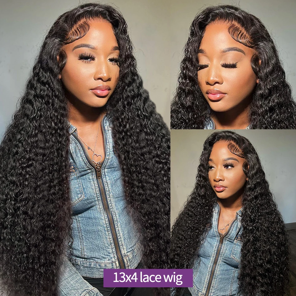 30 32 Inch Loose Deep Wave 5x5 13x6 HD Transparent Lace Frontal Wig Human Hair Brazilian Curly 13x4 Lace Front Wigs For Women