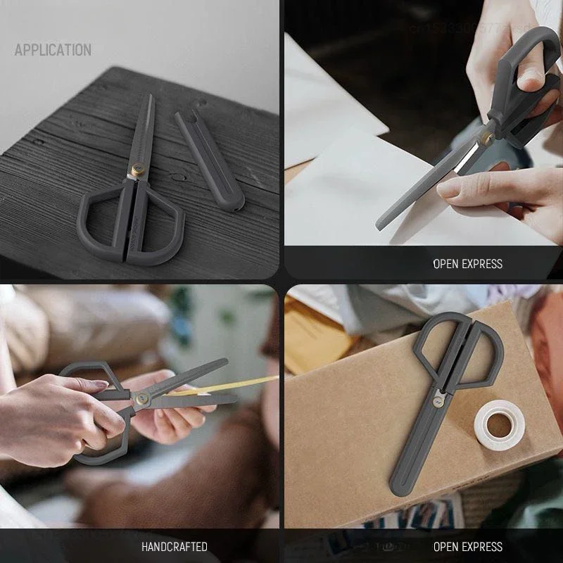 JIMIHOME 2pcs Scissors and Knife Mini Combo Set Adjustable Protective Sheath Precision DIY Safety Household Tailor's Tool