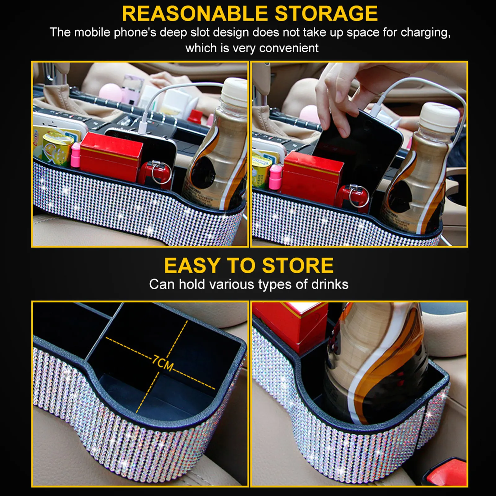 

Car Seat Gap Storage Box Organizer Case Holder Filler Catcher Microfiber ABS Durable Practical Fashion Extra Space
