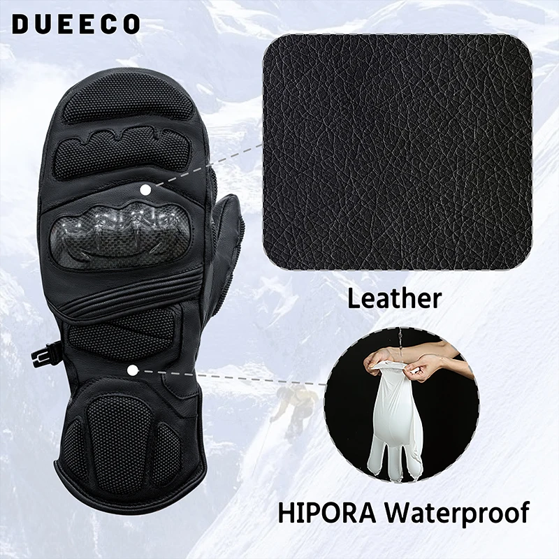 DUEECO Wettkampf-Skihandschuhe Alpine Skihandschuhe Winddichte, warme Winter-Skihandschuhe – Detail 6