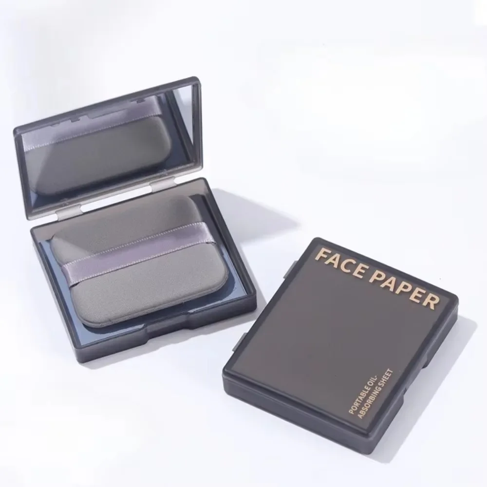 100 Stück Bambus-Löschpapiere mit Spiegel und Make-up-Puff, erfrischende tragbare Geräte, Ölkontroll-Werkzeug-Set, Gesichtsöl-Absorbierende Blätter, Pflege