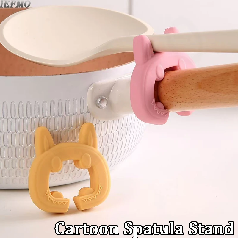 1PC Silikon Spachtel Halter Nette Ohr Löffel Küche Herd Top Utensil Ständer mit Anti-Spill Rand für für suppe Löffel Küche Werkzeuge