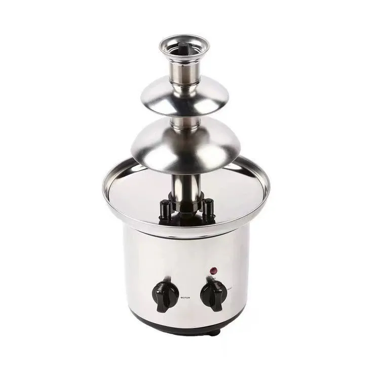 Stainless steel three-layer Chocolate fountain machine three-layer chocolate melting tower heating chocolate waterfall machine h