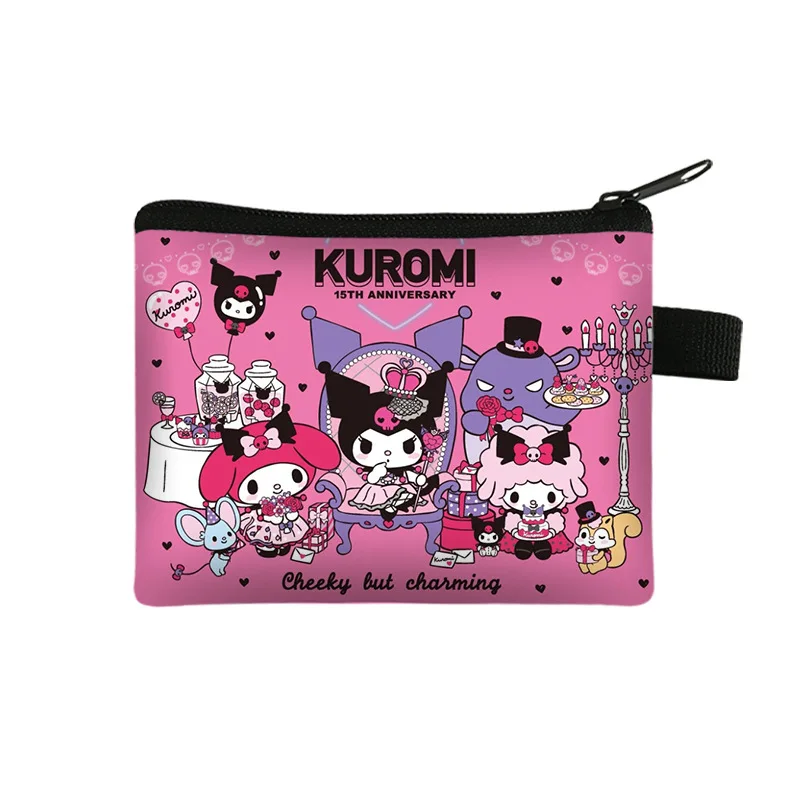 Kulomi Women\'s Coin Purse Sanrio Original Anime Wallet Mini Portable Storage Bag Girls Cute Cartoons Zipper Small Wallet Gifts