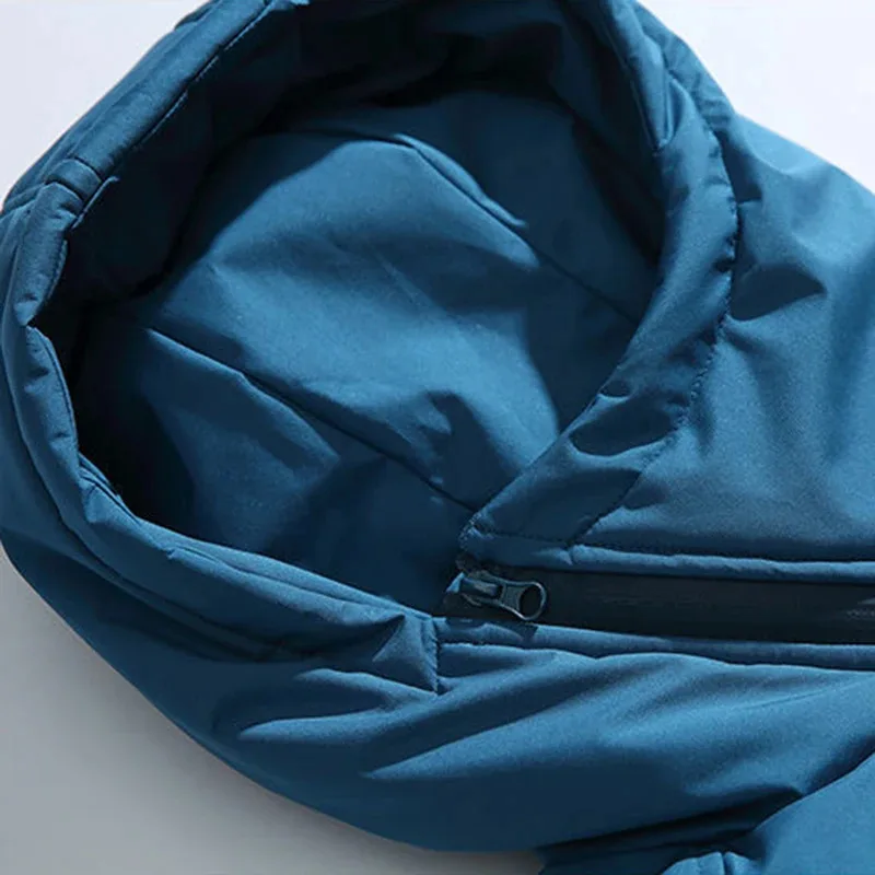 2025 الشتاء الرجال السترات قطري سستة مقنعين سترات رشاقته معطف دافئ أسود فضفاض عادية وسادة مبطنة أبلى للذكور