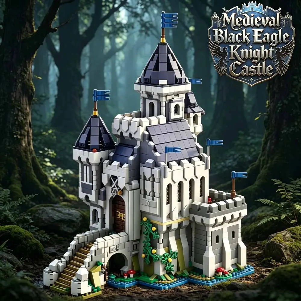 

3275PCS MOC Black Falcon Knight Castle Medieval Castle Alternate Build Bricks Model Creative Adult Puzzle Christmas gifts