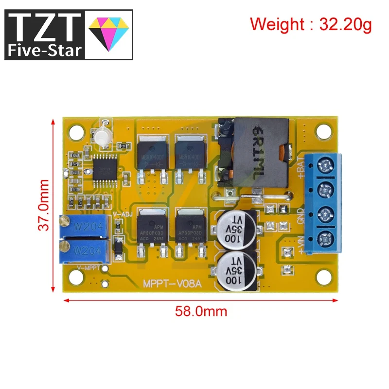 TZT 5A MPPT لوحة طاقة شمسية منظم تحكم شحن الطاقة الشمسية لوحة التحكم شحن البطارية 9 فولت 12 فولت 24 فولت السيارات التبديل