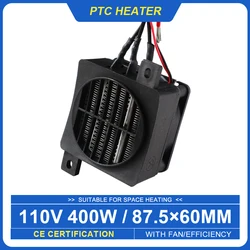 110V 400W Heater With Fan AC Thermostatic Electric Heater PTC fan heater heating element egg incubator heater