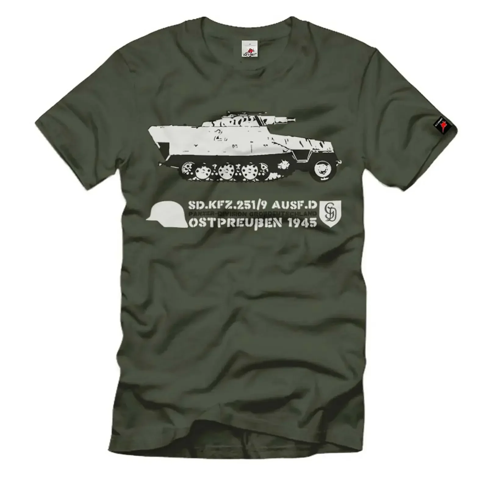 

Sd. Kfz 251.9 Ausf D Greater Germany East Prussia 1945 T Shirt. Short Sleeve 100% Cotton Casual T-shirts Loose Top Size S-3XL