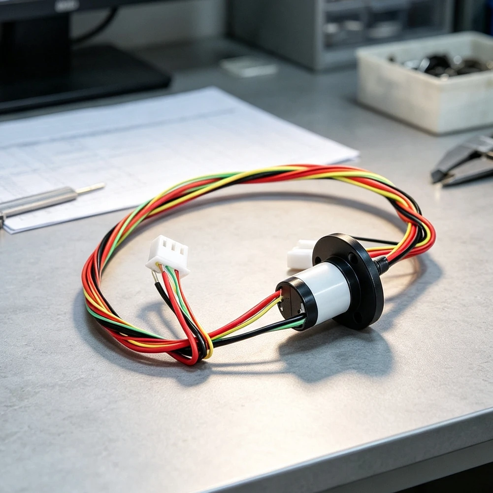 22mm Dual Channel Slip Ring Rated for 2A and 5A Load Capacity Used in For Gimbal Rotation and For Ferris Wheel Installations