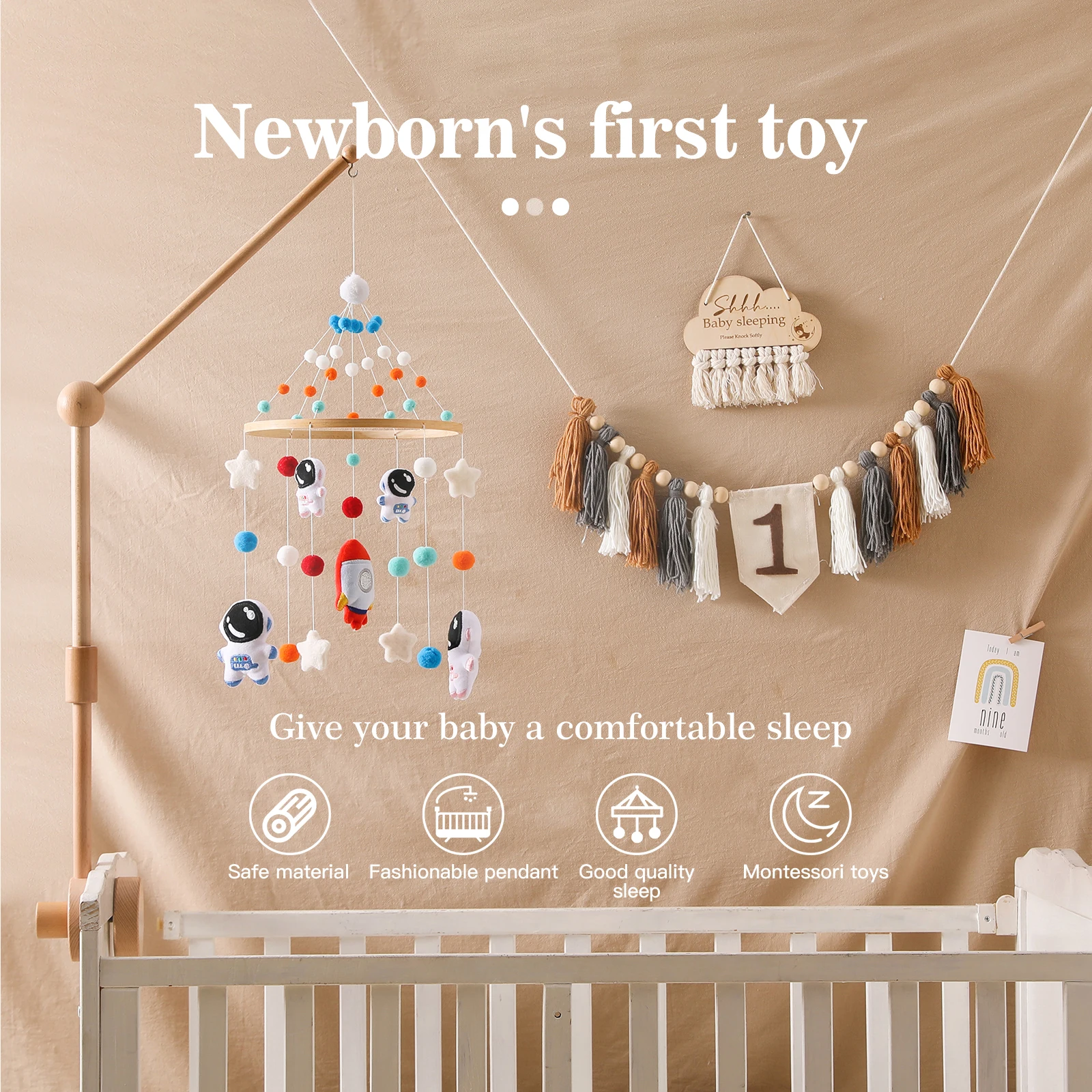 Baby Rattles Crib Mobiles Toy Bed Bell Musical Box 0-12 Month Mobile Toddler Rattles Carousel For Cots Kids Musical Toys Gifts