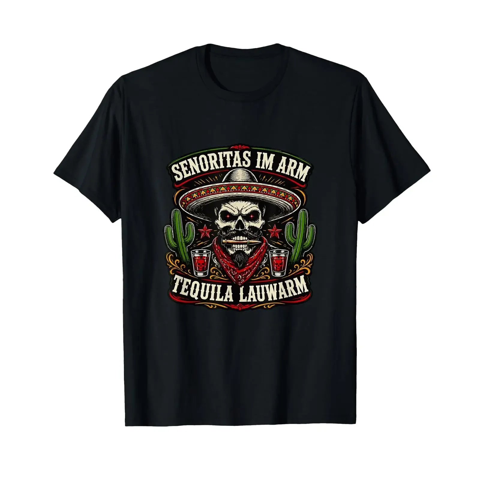 Senoritas im Arm Tequila lukewarm Böhser Onkel La Familia T Shirt vintage Washed Comfortable Slightly streetwear