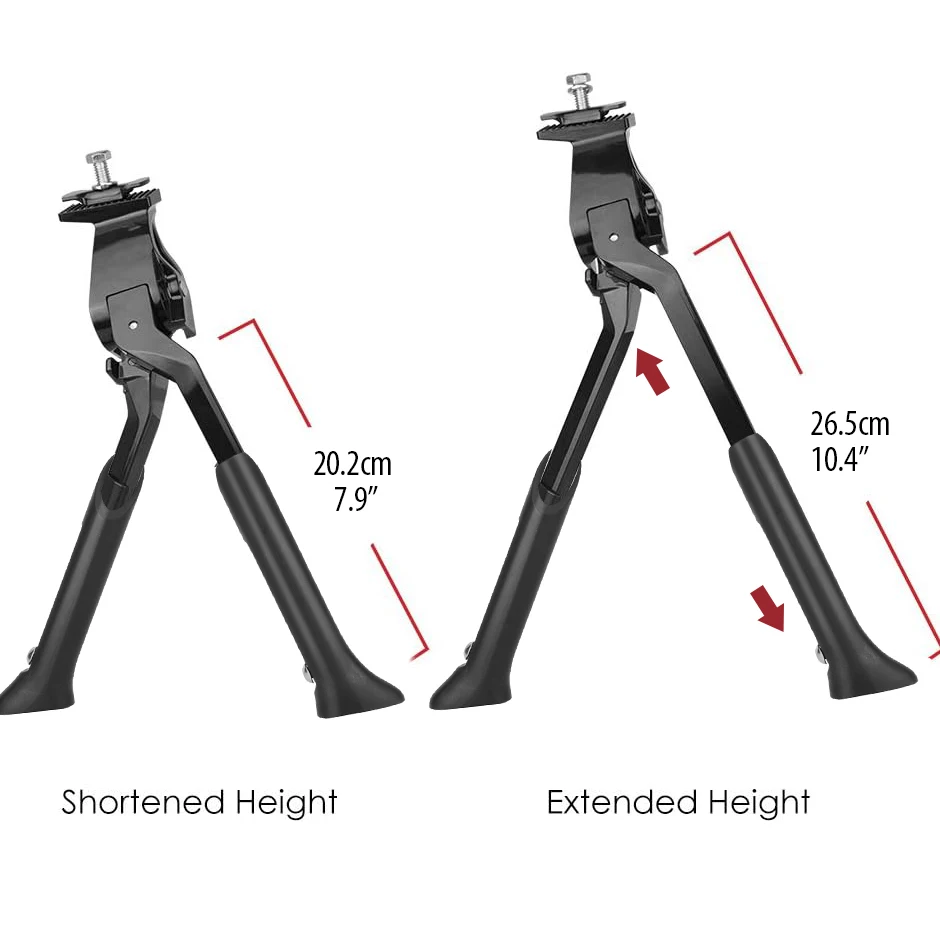 Adjustable Bike Kickstand Center Mount Bicycle Stand Dual Foldable Double Leg Length for 16\