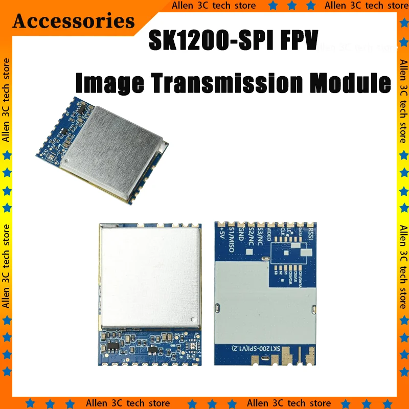 Generic Sk1200 Spi Fpv Transceiver Module Wireless Analog Video Transmit Receive 1080P 1700Mhz For Drone System Integration
