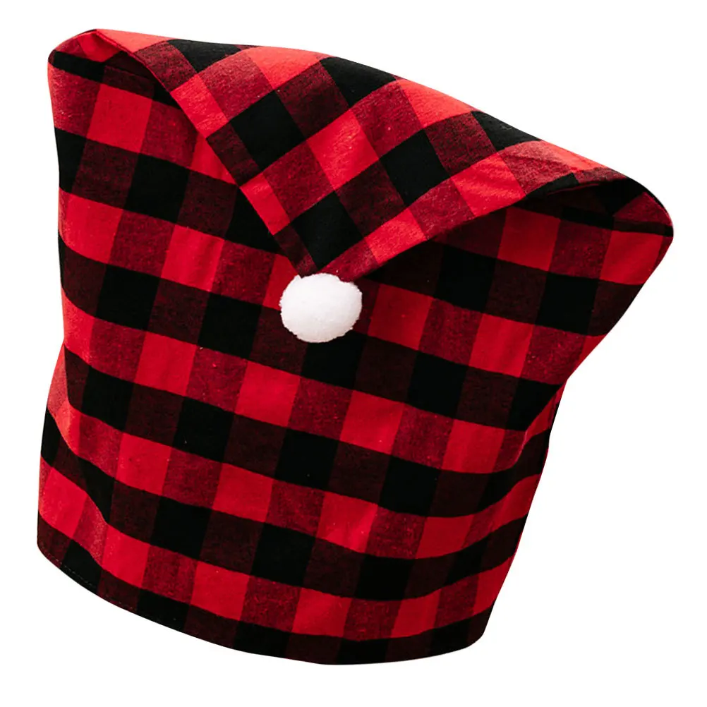 غطاء كرسي عيد الميلاد غطاء مقعد غرفة الطعام أحمر أسود شعرية طباعة واقية كرسي الغلاف لديكور حفلة العطلة #6