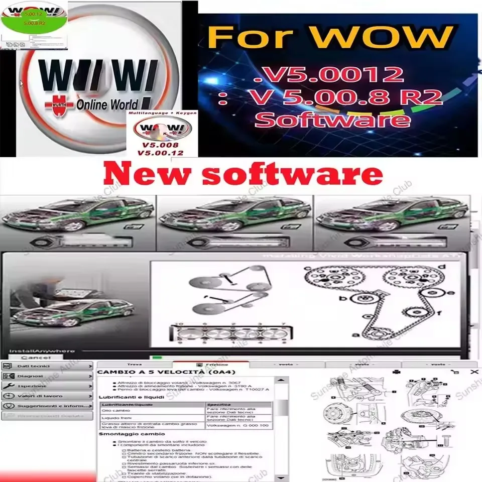 

2024 Latest W-ur-th WOW V5.00.12 WOW 5.00.8 R2 Hot Software Multi-languages with Keygen For Tcs Multi-diag Cars Diagnostic Tool