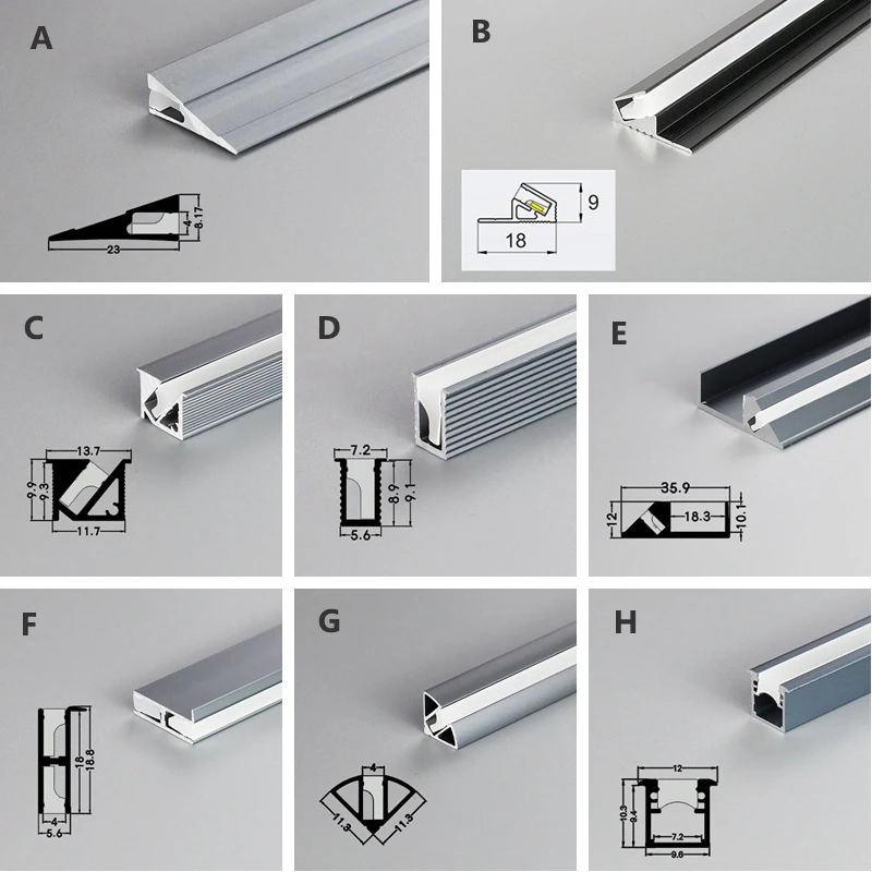 Profil aluminiowy LED lampa wystawowa DC12V szafa na ubrania światło listwa pasek twardego kanału pokrywa silikonowa warstwa półka oświetlenie