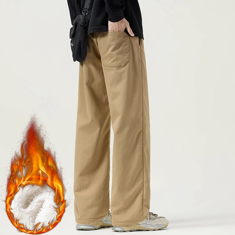 الشتاء صوف الضأن الرجال سميكة سراويل تقليدية مستقيم الساق الصوف فضفاض السراويل الكورية الدافئة موضة مريحة Highstreet نزهة #3