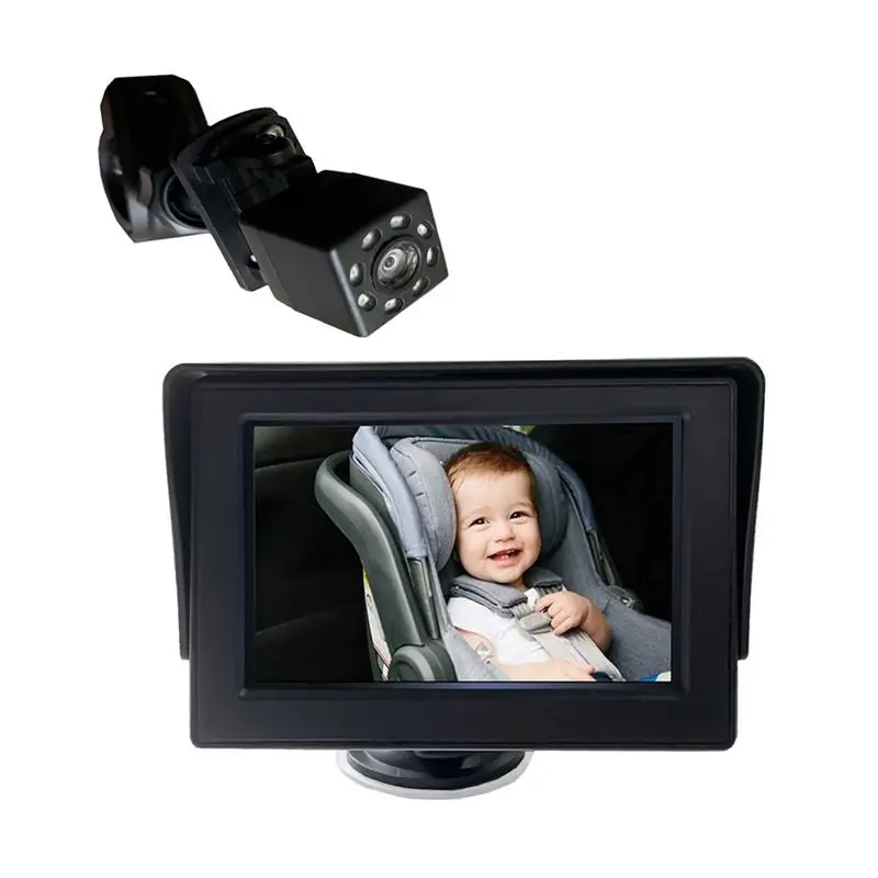 A67K-Baby Car Camera, Baby Car Rearview Mirror, 4.3 Inch Baby Car Monitor, Baby Car Seat Rearview Mirror Camera, Observe Baby