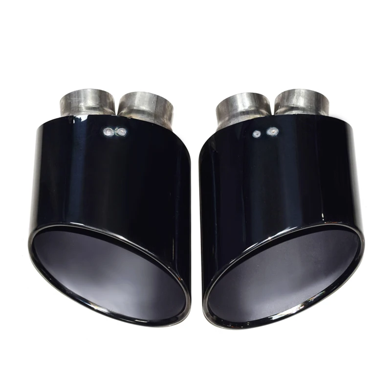 Oval Car Exhaust Pipe Exhaust Tip Audi For S3 S4 S5 S6 Up RS3 RS4 RS4 RS5 RS6 Look Double Inner  Muffler Tip Nozzle Tailpipe