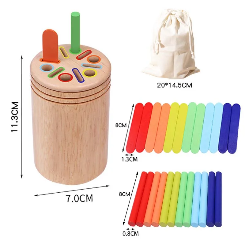 Holz Passende Spielzeuge Montessori Farbe Passenden Sortierung Stick Balance Spielzeug Feinmotorik Mathematik Lernen Pädagogisches Spielzeug Kinder – Detail 10