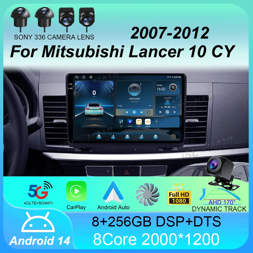 

Android 14 Car Radio For Mitsubishi Lancer 10 CY 2007 - 2012 Multimedia Video Player Navigation stereo GPS