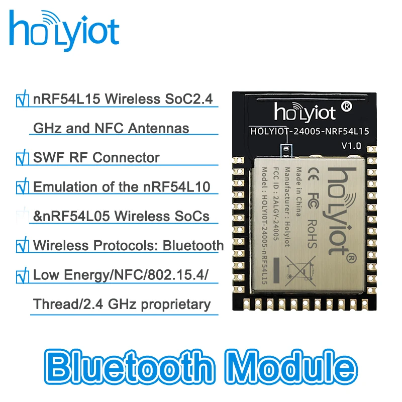 nRF54L15 Bluetooth 6.0 Module With With CE FCC RoHs Certified 2.4Ghz Low Power Grid Development Board Electronics BLE Modules