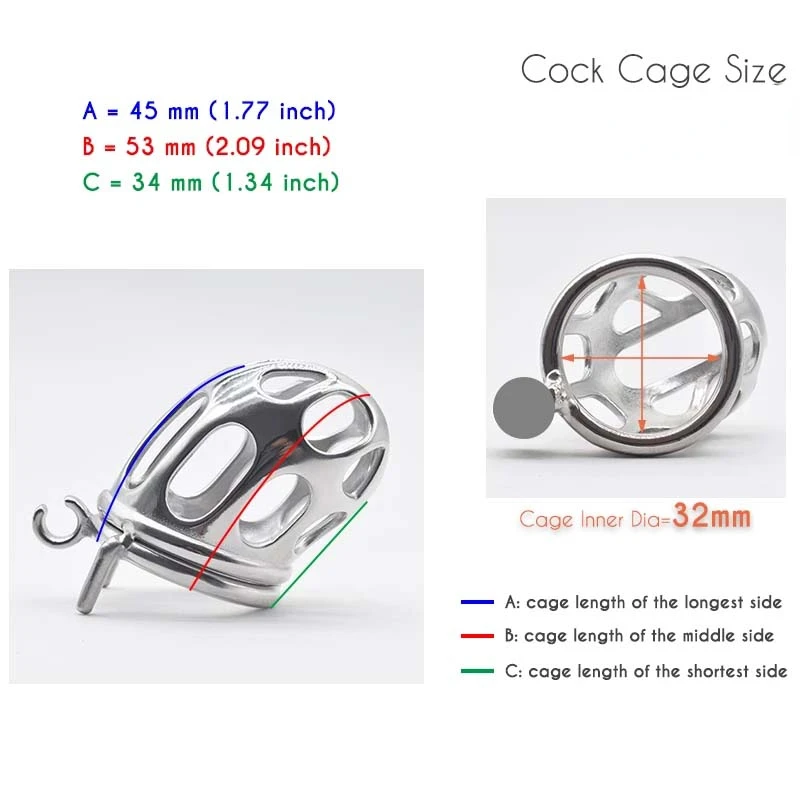 Hollow Cock Cage Stainless Steel Male Metal Chastity Belt정조대Erotic Bondage Chastity Cage Penis Ring Lock BDSM Sex Toy For Men 18