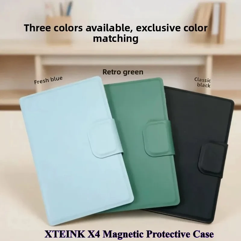 Magnetic Protective Case for XTEINK X4 E-ink Reader Case Portable Compact Anti-drop Flip Protective Shell DIY E-Book Cases Gifts