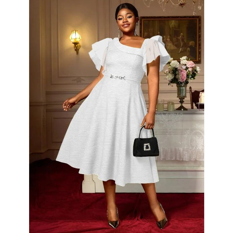African Dresses for Women Plus Size Africa Clothes Dashiki Ankara Spring Outfits Gown Elegant Muslim Wedding Party Midi Dress