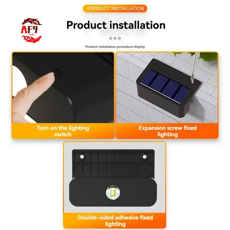 

AF90-4 Pcs LED Solar Wall Lamps Stair Light Outdoor Lighting Fence Porch Decorative Lamp Step Fence Yard Garden