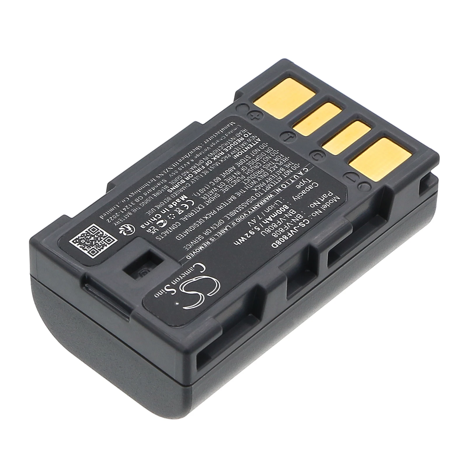 Li-ion Camera Battery for JVC, 7.4V, 800mAh, Compatible Models: EX-Z2000, GR-D720, GR-D720EK