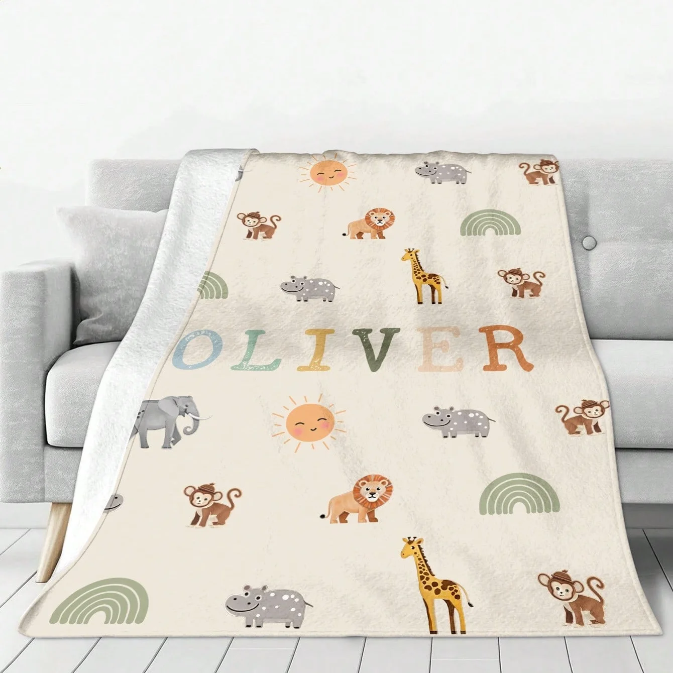 Cartoon Animals Flannel Blanket Custom Name Blankets Personalized Gift Blankets For Kids Personalized Pet Name Gifts For Pets