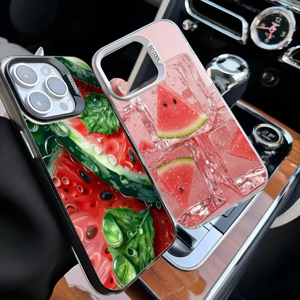 

Sweet Summer Watermelon Phone Case For iPhone 16,15,14,13,12,11,Mini,Pro,MAX Black Matte Shockproof Cover