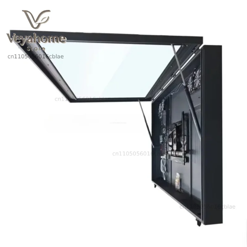 Custom 55-inch Outdoor Steel Aluminum IP67 Rated Waterproof Non-Touch LCD Monitor Security TV Case
