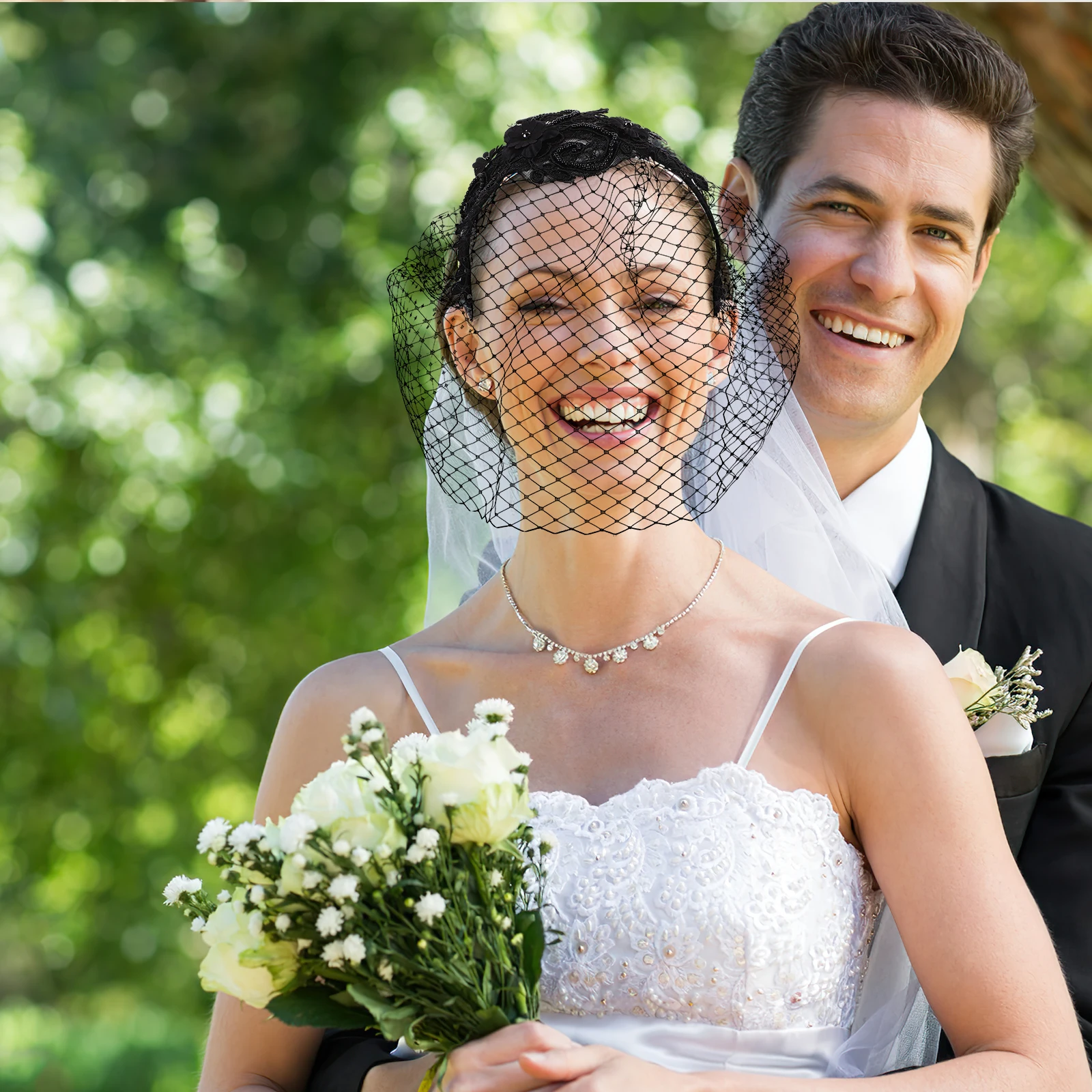 

Retro Black Mesh Veil Headband Bridal Hair Accessories Wedding Bride Fascinator Vintage Style Party Photographic Props Hair
