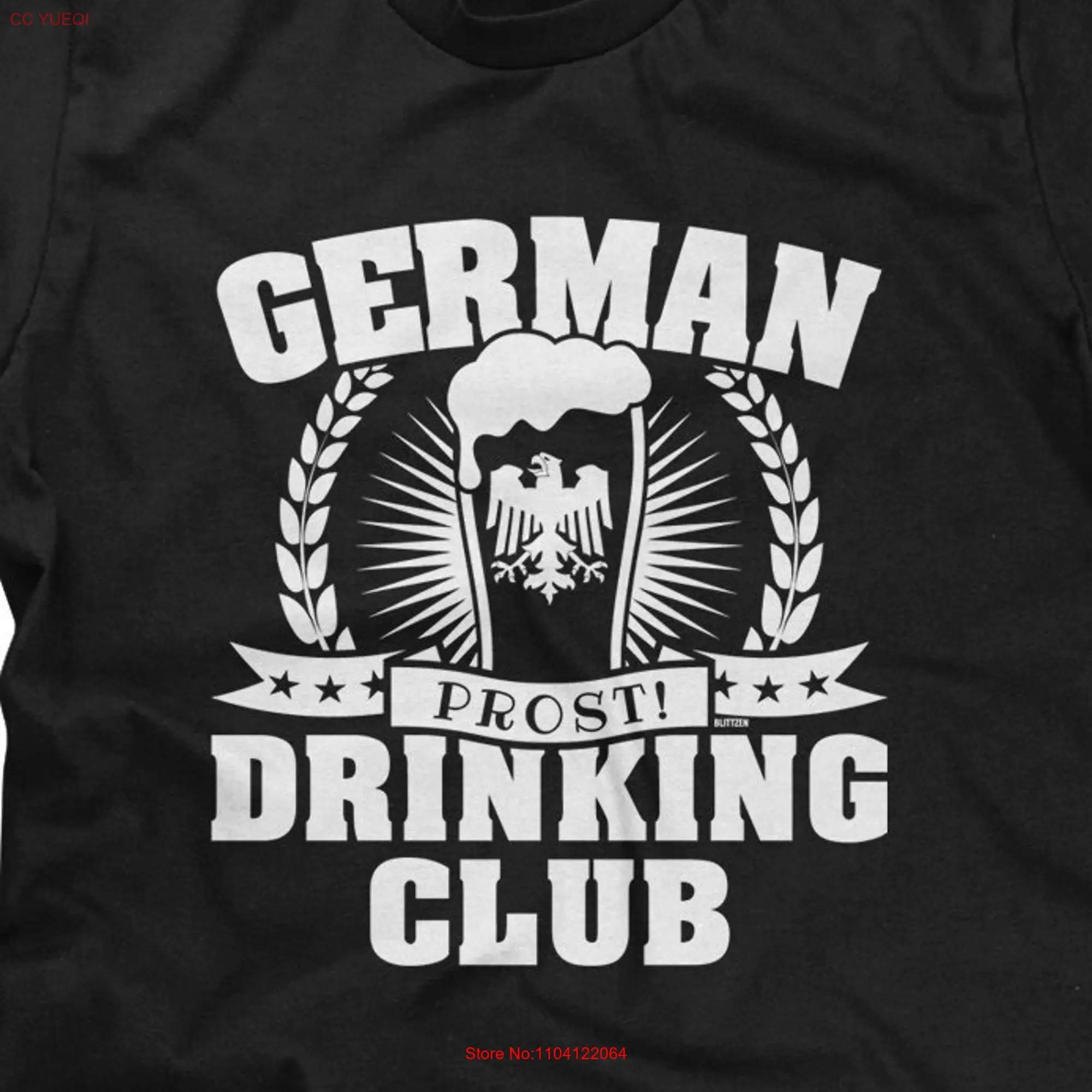 German Drinking Club Prost Mens T shirt or Oktoberfest long or short sleeves