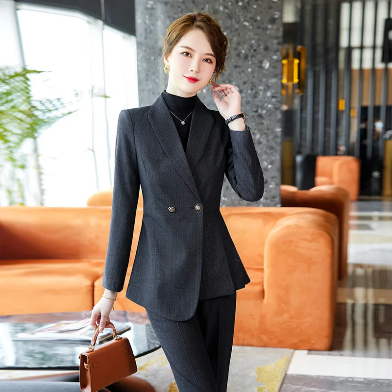 Business Suit Women's Spring and Autumn 2022 New Work Clothes Ladies' Suit President Suit Temperament Women's Two-Piece Suit