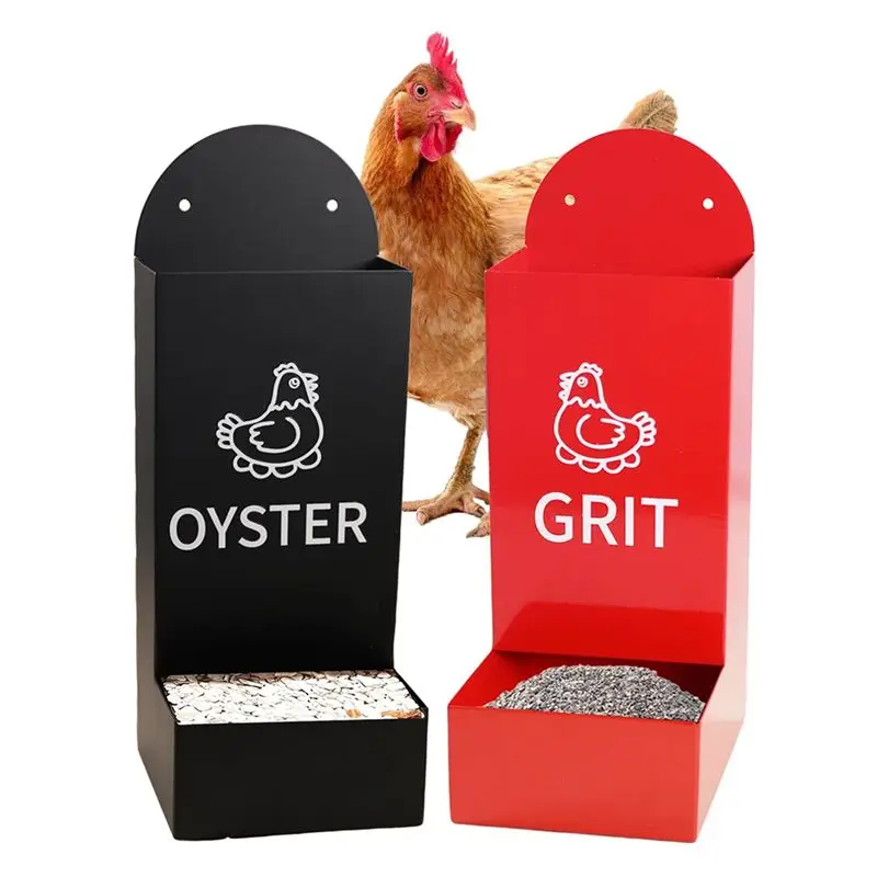 Chicken Oyster Shell Feeder And Grit Feeder Metal Chicken Feeder Chicken Coop Accessories Automatic Chicken Feeder-AT64