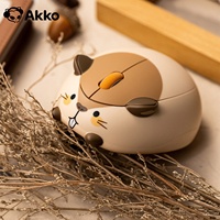 Akko Cute 2.4g/Bluetooth Wireless Mouse Cat Theme Designed Ergonomic 3200 DPI Kawaii Mice Kid Gifts For Gaming Office PC Laptop