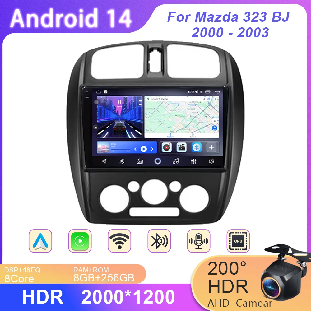 

Android 14 Car Radio Multimedia Video Player For Mazda 323 BJ 2000 - 2003 Navigation Stereo Head Unit GPS Dash Cam Screen DVD